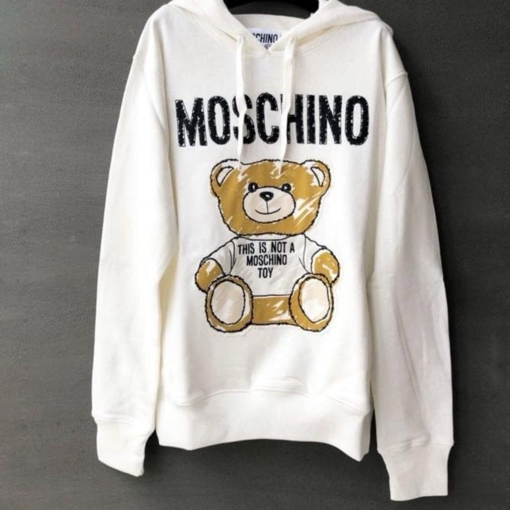 Moschino White Bear Graphic Sweater